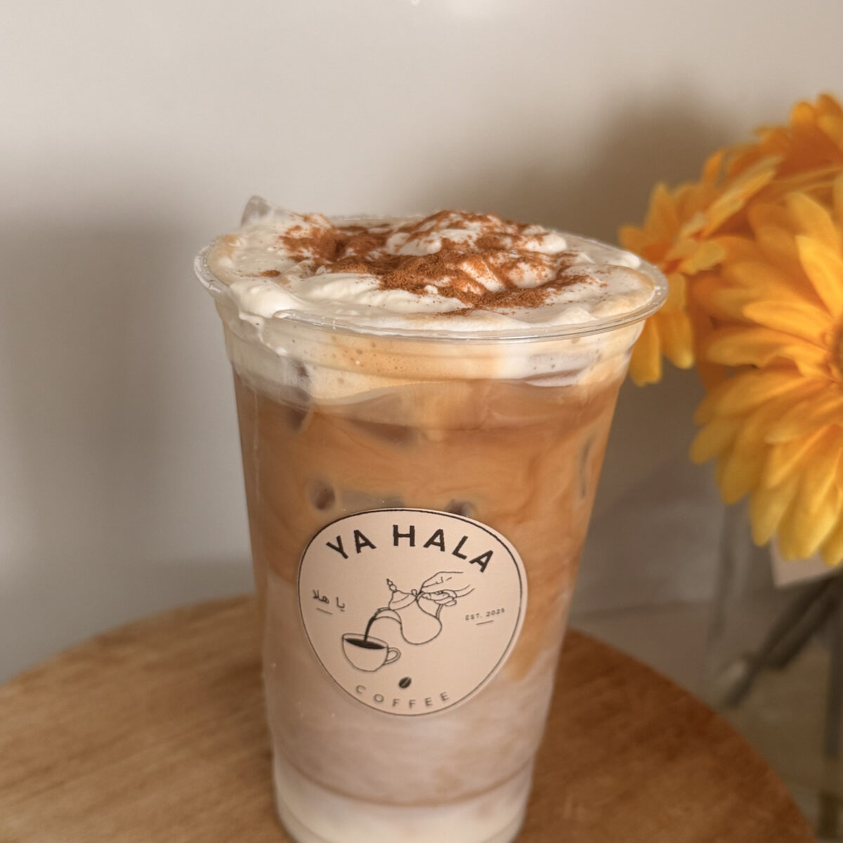 Pistachio latte from the Ya Hala Coffee menu