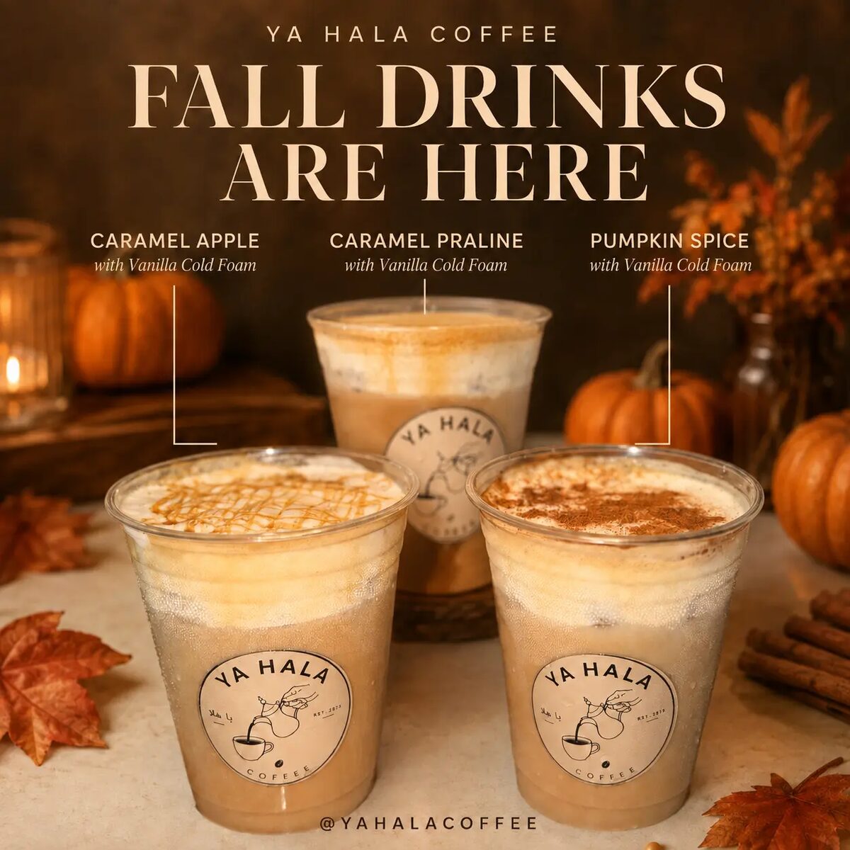 Seasonal fall drinks from Ya Hala Coffee